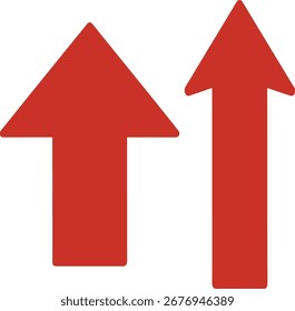Silueta de Vector de flechas arriba, flechas rojas