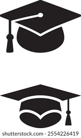 Vector silhouette art icon of Graduation Hat