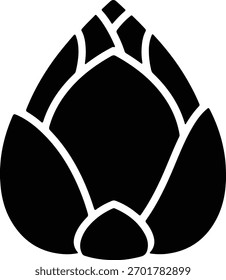 Vektor Silhouette Artischocke Knospe Blüte gesunde Lebensmittel Illustration