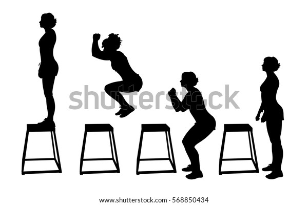 Vector Silhouette Athlete Girls Jumping On Stock Vector Royalty Free Shutterstock