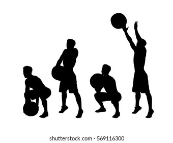 vector silhouette of an athlete the guy holding the ball and throwing it