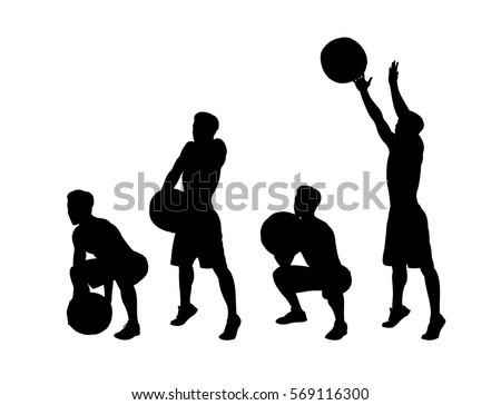 vector silhouette of an athlete the guy holding the ball and throwing it