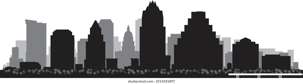 Vector silhouette of Austin Texas  prepared and cleaned