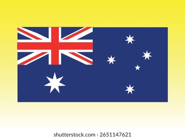 Vector silhouette of the Australian national flag with Southern Cross and Union Jack, perfect for patriotic, cultural, and educational design projects