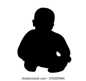 vector silhouette of a baby