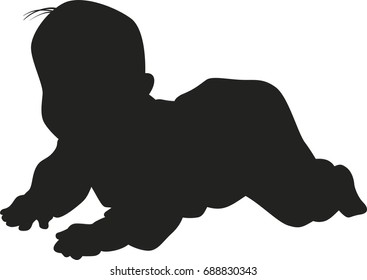 Vector silhouette of a baby