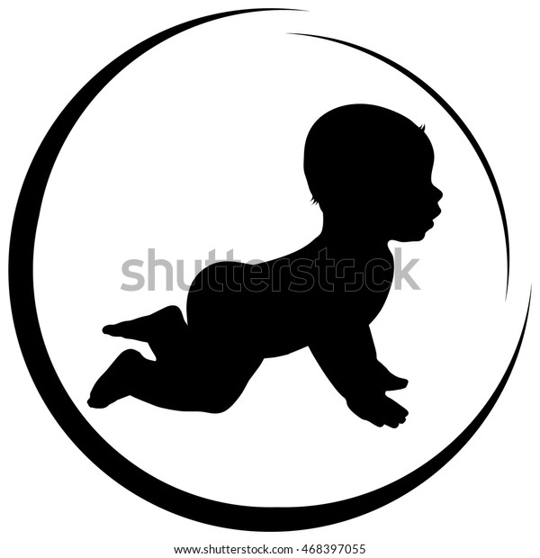 Image Vectorielle Logo Bebe Silhouette Sur Image Vectorielle De Stock Libre De Droits