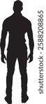 vector; silhouette; back view of a african man 