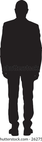  vector silhouette back view of standing man 