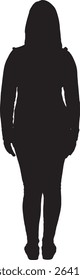 vector; silhouette of a back view of a women standing 