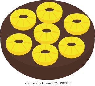 vector silhouette backed Pineapple Upside-down Cake