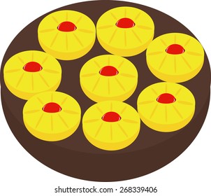 vector silhouette backed Pineapple Upside-down Cake