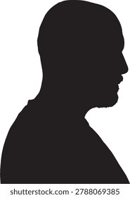 vector, silhouette of a bald man
