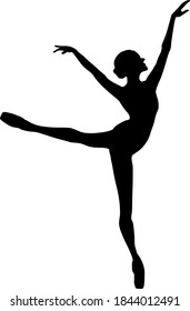 Silueta vectorial de una bailarina de ballet 