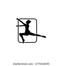 Vector silhouette of ballet dancing logo