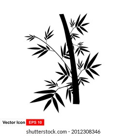 Vector silhouette of bamboo trees