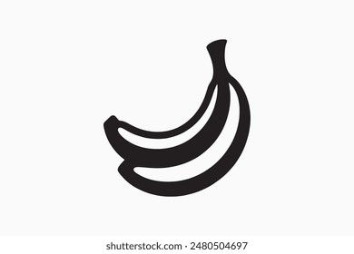 Eine Vektorgrafik-Silhouette einer Banane