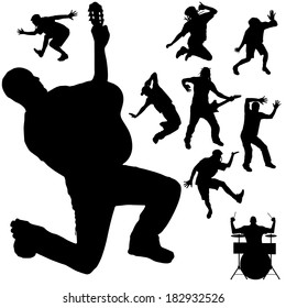 Vector silhouette of the band on a white background.