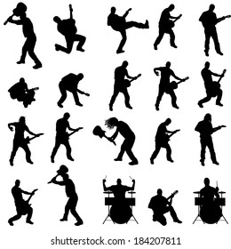 Vector silhouette of the band on a white background.