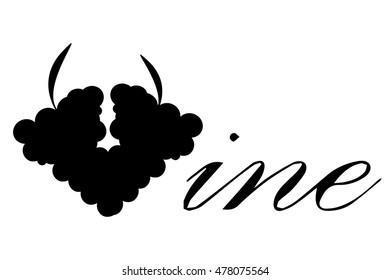Vector silhouette banner wine on a white background.