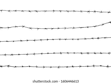 Vector of silhouette barbed wire background