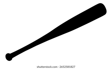 Vector Silhouette Of A Baseball Bat.