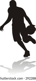 Vector silhouette of basketball player