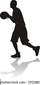 Vector silhouette of basketball player