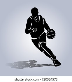 Vector Silhouette Basketball Player Stock Vector (Royalty Free ...