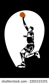 Vector Silhouette Basketball Player Sportsman Vector Stock Vector ...