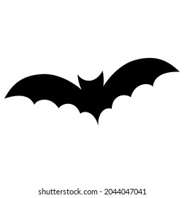 Vector silhouette of bat isolated on white background
