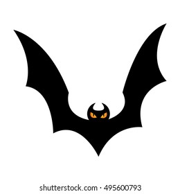Vector silhouette bat on an isolated white background - vector illustration.