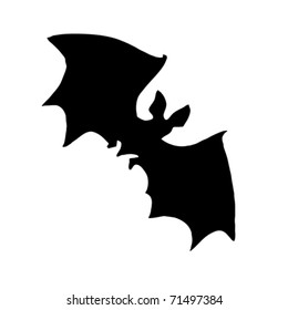 vector silhouette bat on white background