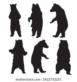 vector silhouette bear art  illustration