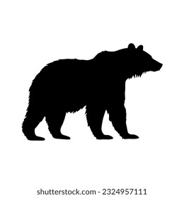 Vector silhouette of a bear in black 