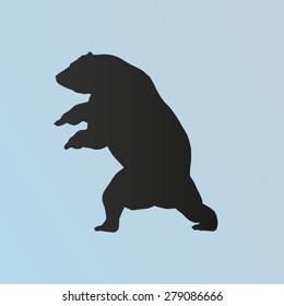 Vector silhouette bear isolated