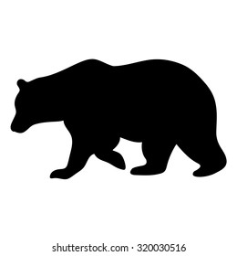 Vector silhouette of bear isolated on white background