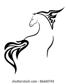 vector silhouette of a beautiful horse