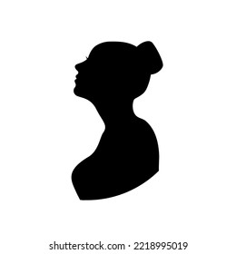 Vector silhouette of beauty girl, heard of beautiful young woman