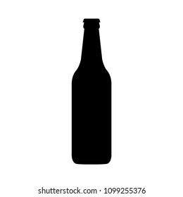 Vector silhouette of beer bottle