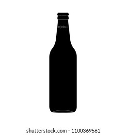 Vector silhouette of beer bottle