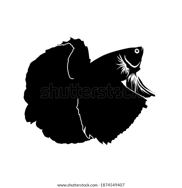 Vector Silhouette Betta Fish Vector Illustration Stock Vector (Royalty ...