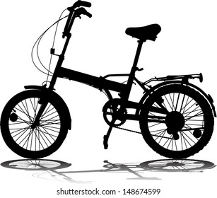 Vector silhouette of bicycle on white background