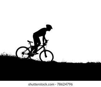 Vector Silhouette Of A Biker