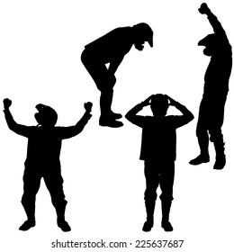 Vector silhouette of biker on a white background.