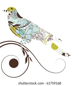 vector silhouette of the bird