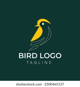 Vector silhouette bird logo design