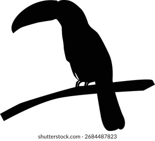 Vector silhouette of birds and branches, silhouette of birds on tree branches