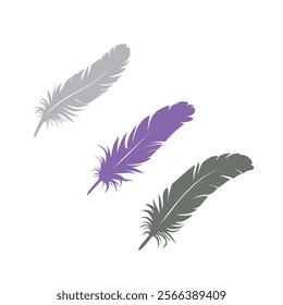 Vector Silhouette of Birds Feather