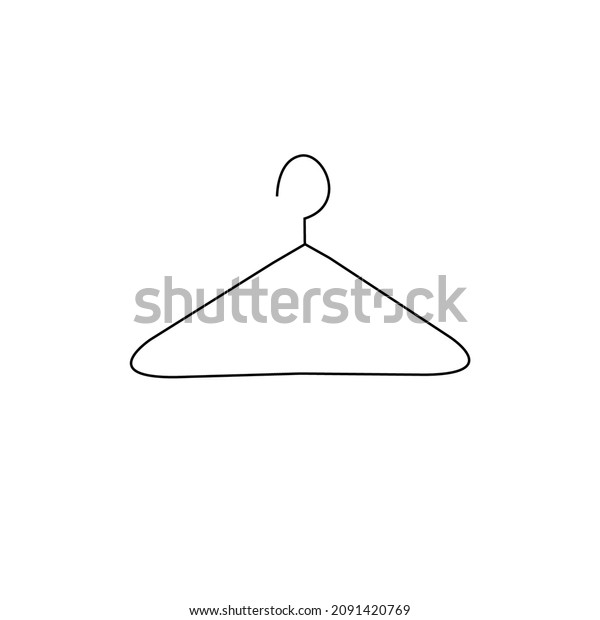 Vector Silhouette Black Clothes Hanger Stock Vector (Royalty Free